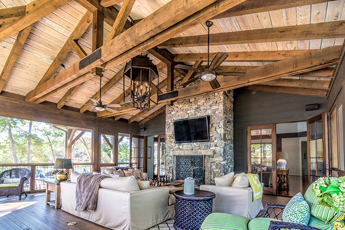 The Cliffs at Keowee Falls South New Lakefront Home Washed painted ceiling