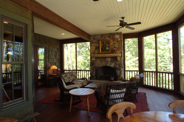 The Cliffs at Keowee Vineyards Custom Luxury Vacation Home Screened Porch