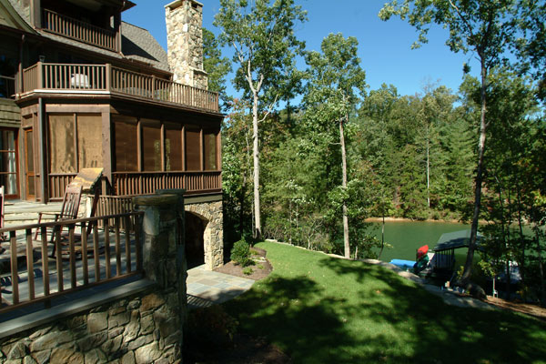 The Cliffs at Keowee Vineyards Custom Luxury Vacation Home Side Elevation